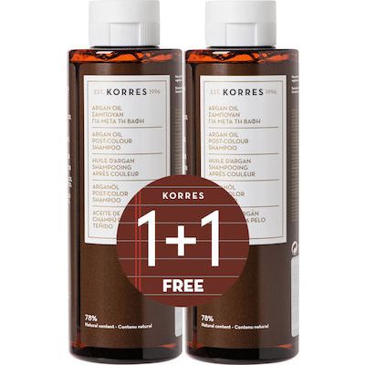 Korres Shampoo Argan Oil Post-Colour Shampoo 250 ml 1+1 Δώρο